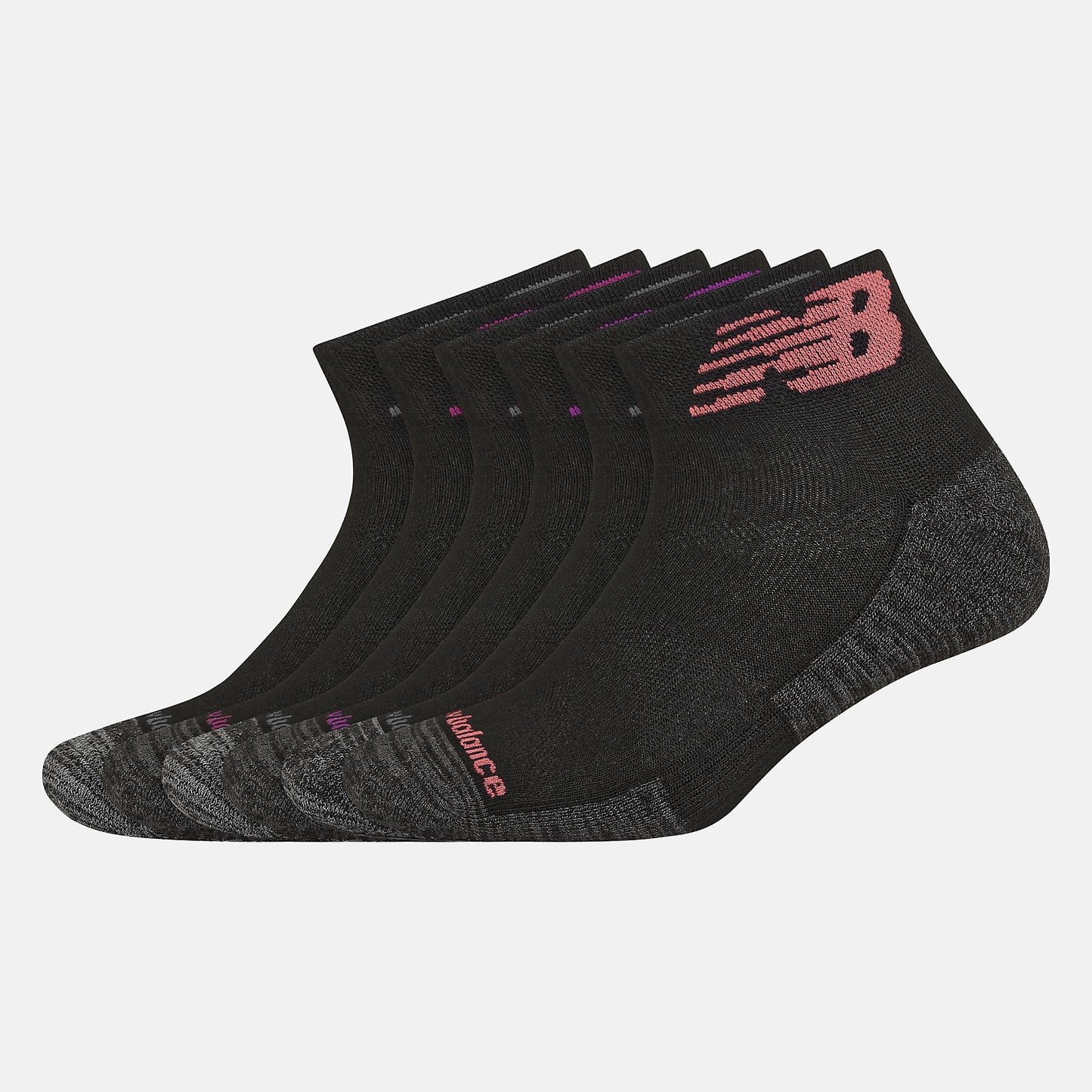 New Balance On Sale - Performance Cushion Quarter Socks 6 Pack