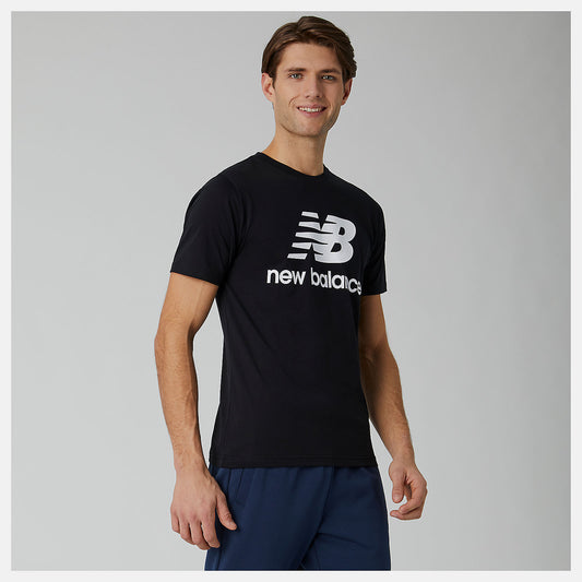 New Balance For Sale - Essentials Stacked Logo Tee