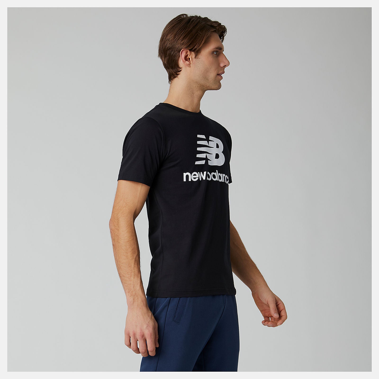 New Balance For Sale - Essentials Stacked Logo Tee