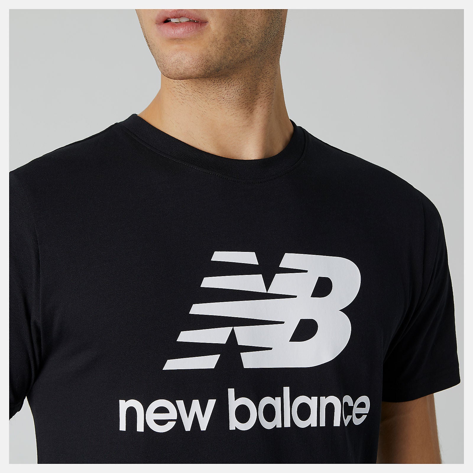 New Balance For Sale - Essentials Stacked Logo Tee