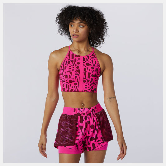 New Balance For Sale - Relentless Printed Crop Top
