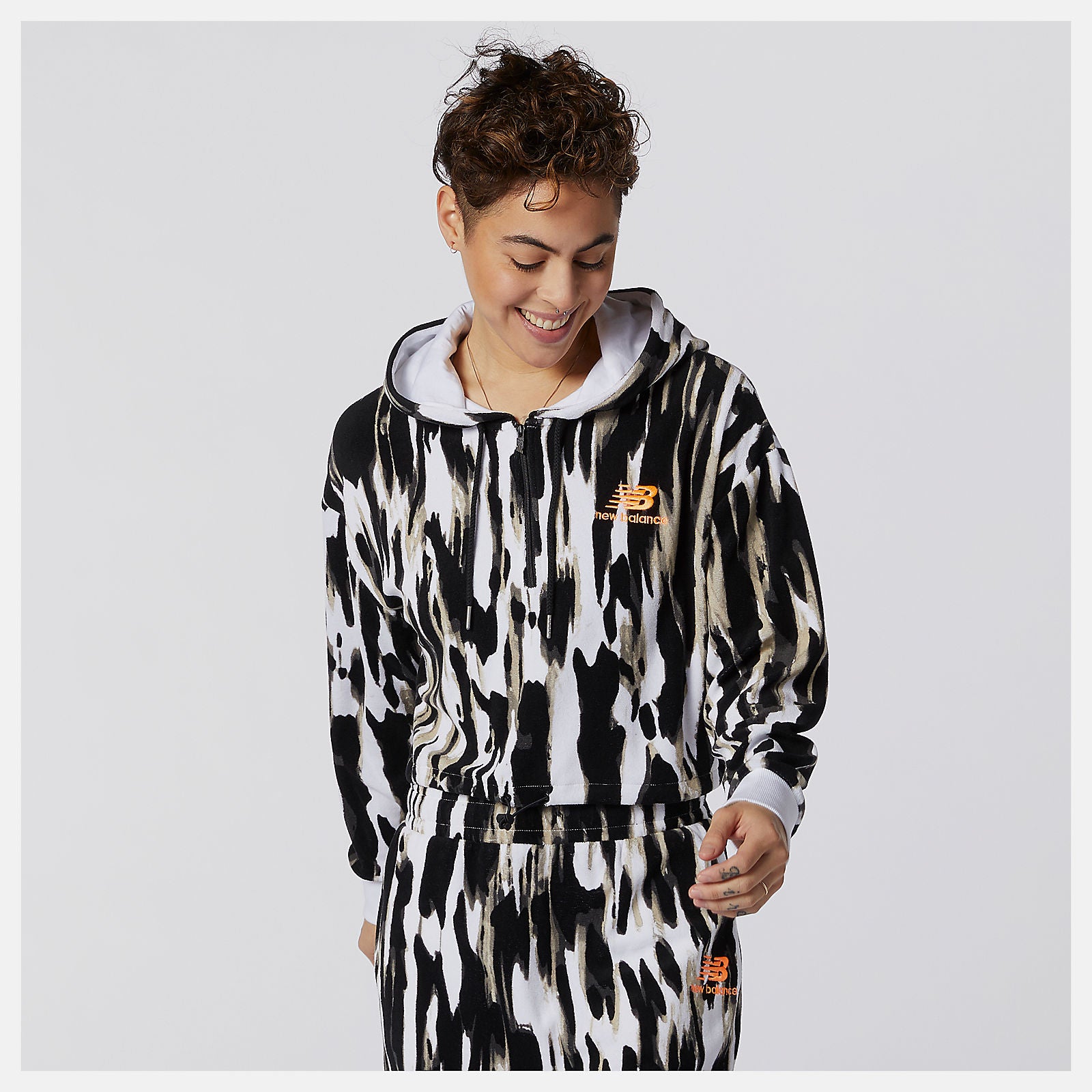 New Balance Outlet - NB Athletics Collide Printed Terry Hoodie