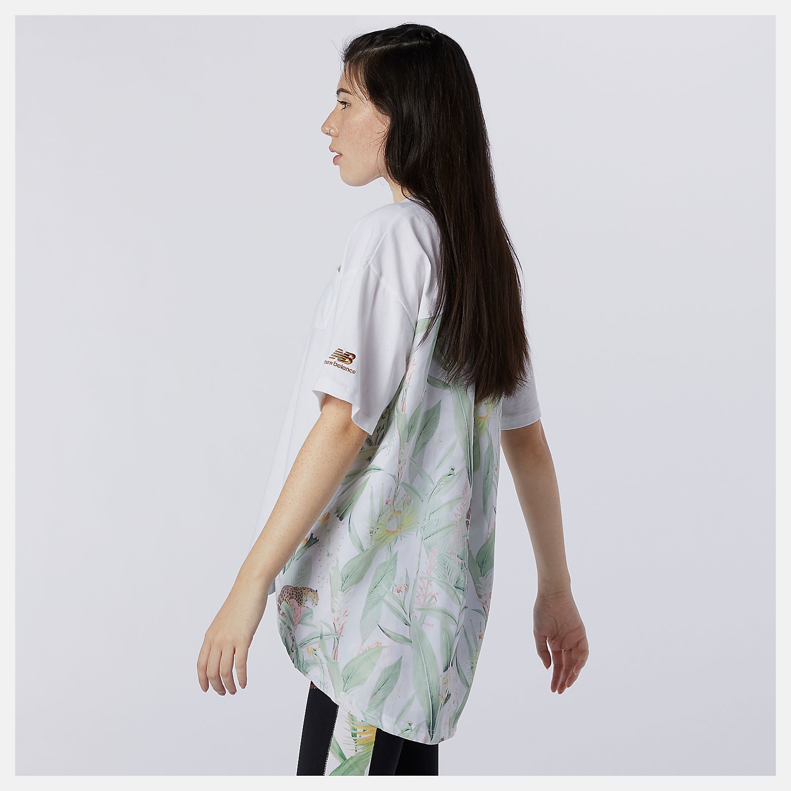 New Balance US - NB Essentials Botanical Knit Woven Mix Tee