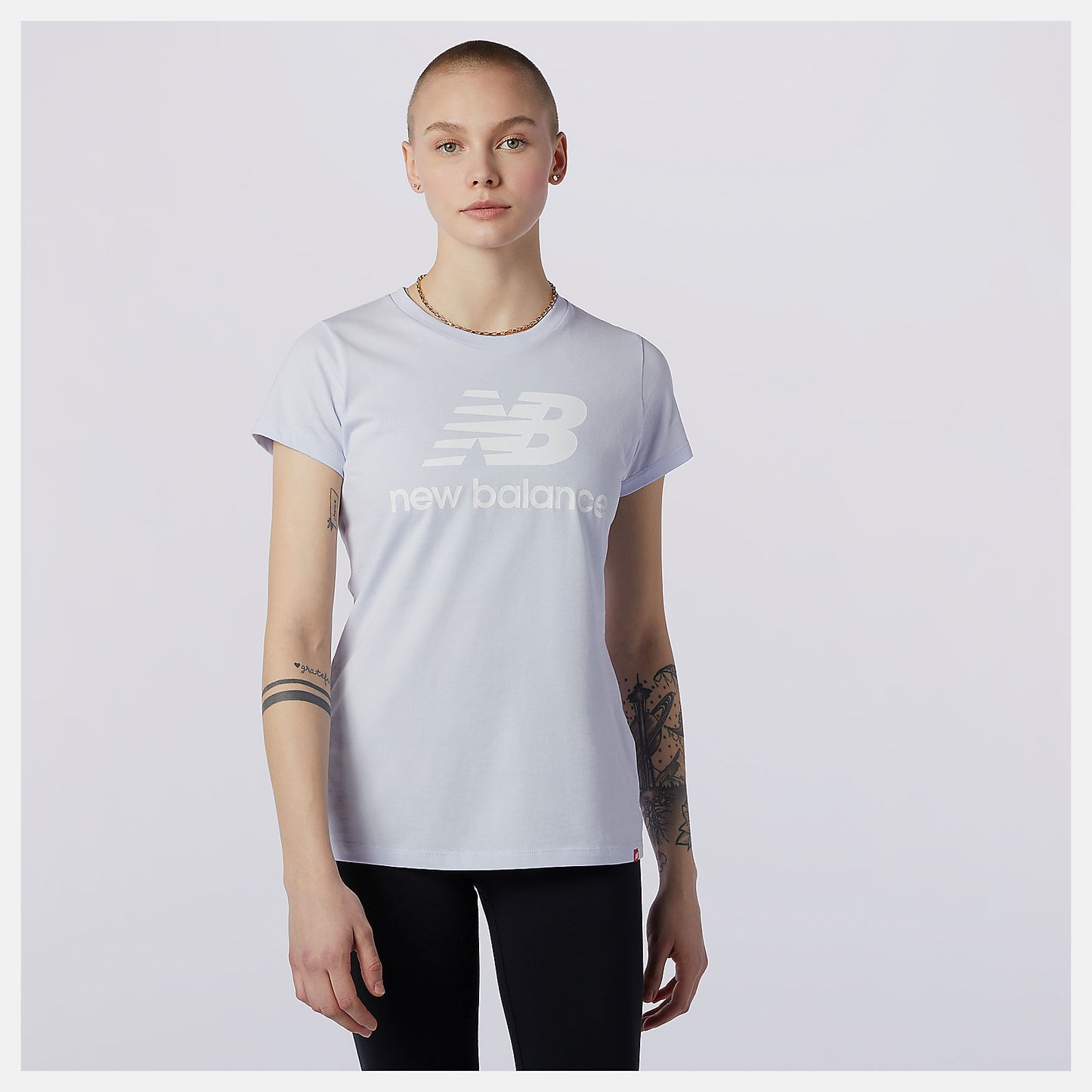 New Balance Sale - Essentials Stacked Logo Tee